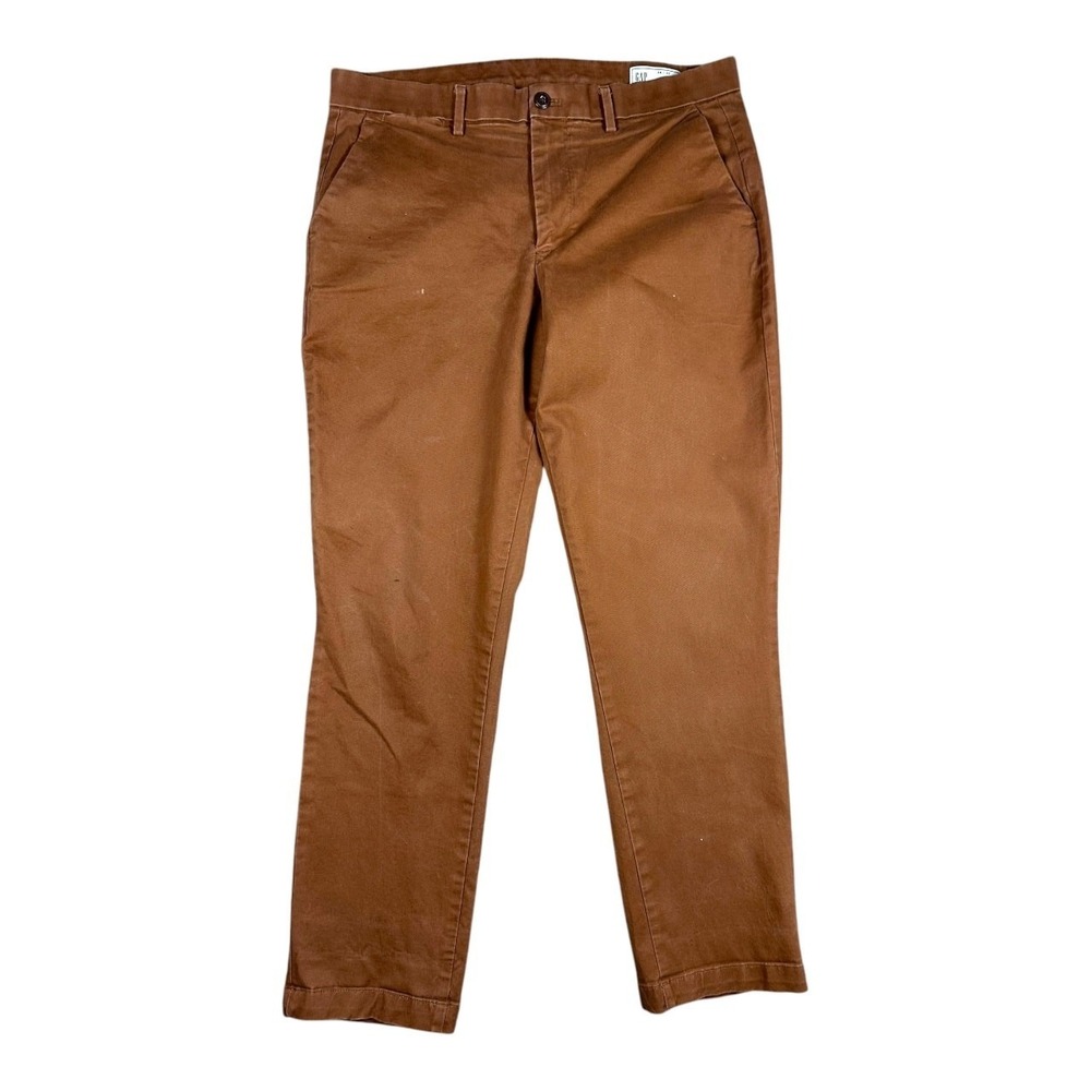 GAP Mens 34x30 Burnt Orange Slim Chino Pants